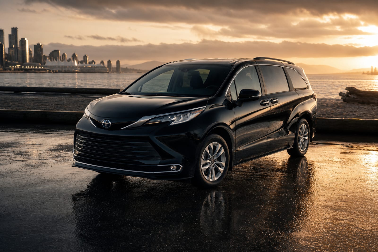 Black 2025 Toyota Sienna 外观 1 温哥华豪车租赁