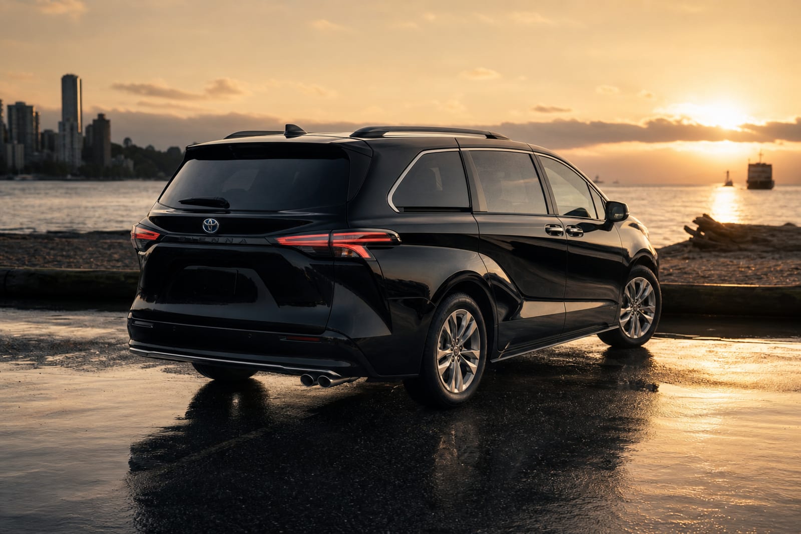 Black 2025 Toyota Sienna 外观 2 温哥华豪车租赁