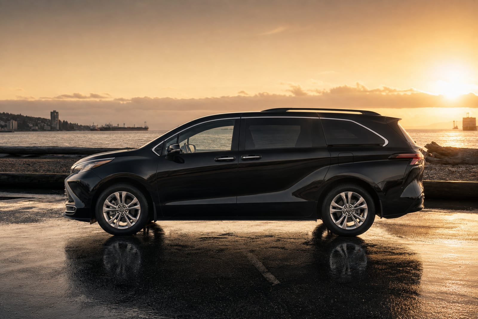 Black 2025 Toyota Sienna 外观 3 温哥华豪车租赁