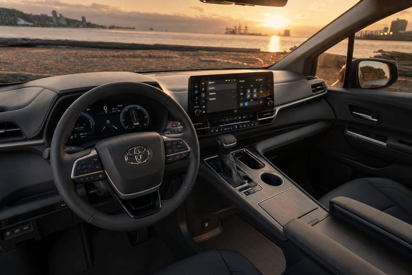 Black 2025 Toyota Sienna 内饰 1 温哥华豪车租赁